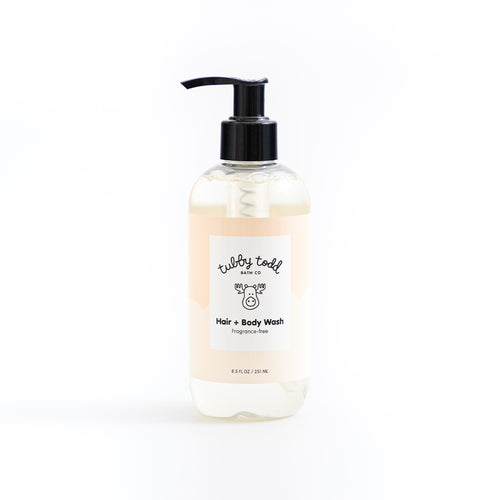 8.5oz Fragrance-free Hair Body Wash product image on white background.