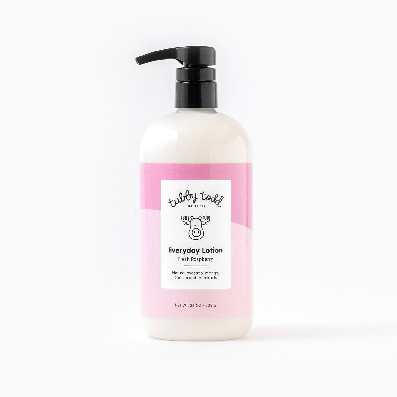 25oz Fresh Raspberry Everyday Lotion bottle standing on the white background.
