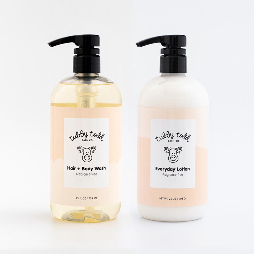 Fragrance Free Hair & Body Wash and Fragrance Free Everyday Lotion