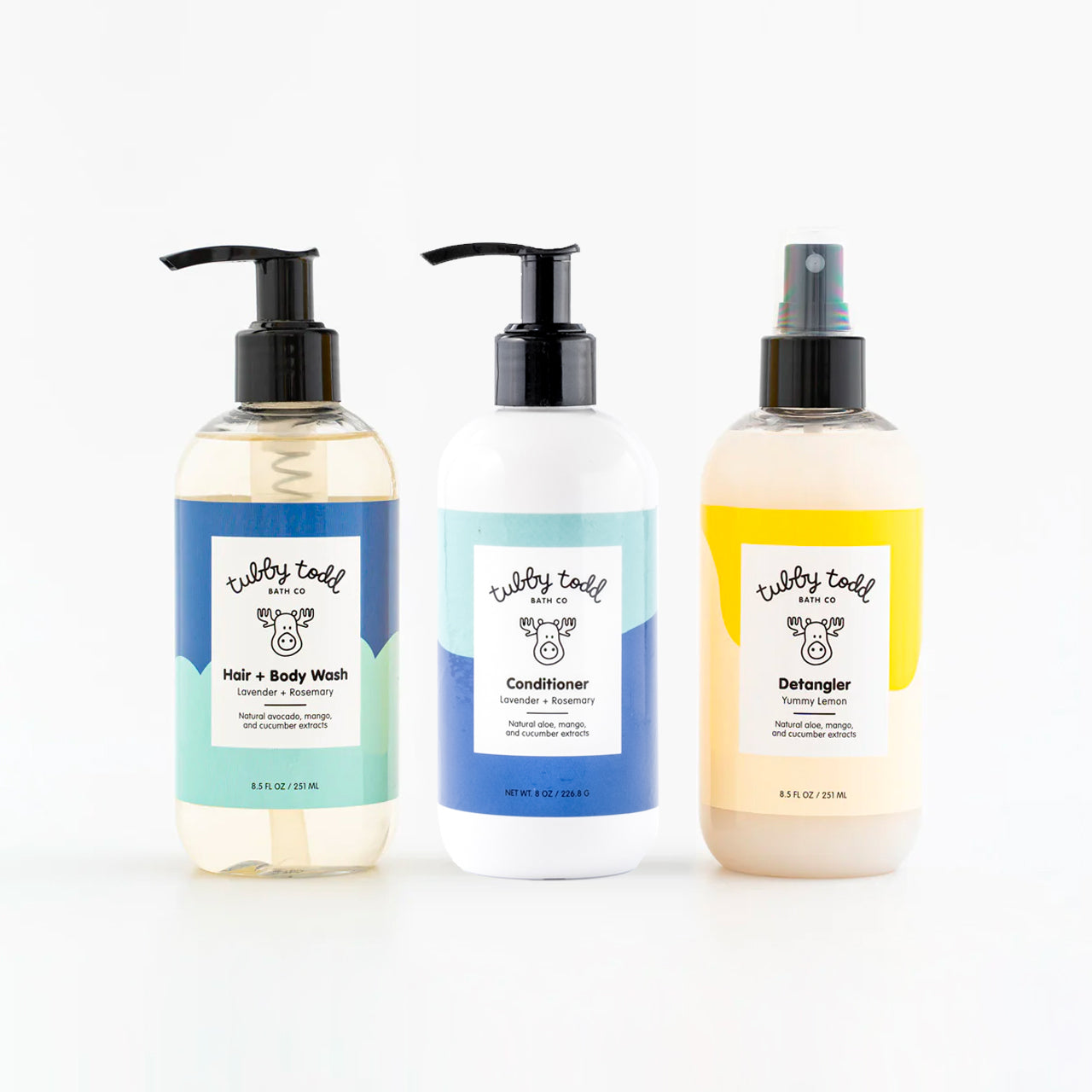 LavRo Hair + Body Wash, LavRo Hair Conditioner and Lemon Detangler